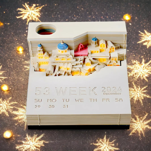 Karomi® 3D Santorini (With Light & Calendar 2024)